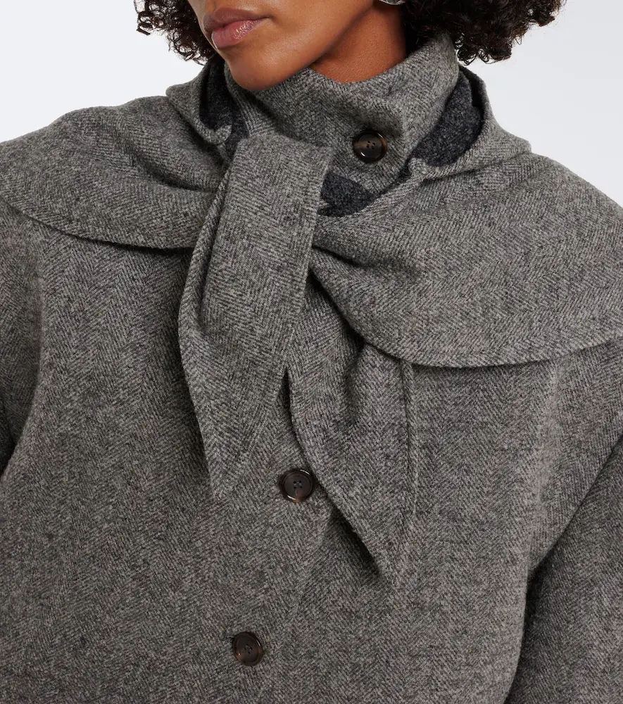 Magda Butrym Draped herringbone wool and cashmere blazer | Thumbnail 4 Magda Butrym Draped herringbone wool and cashmere blazer | Thumbnail 4