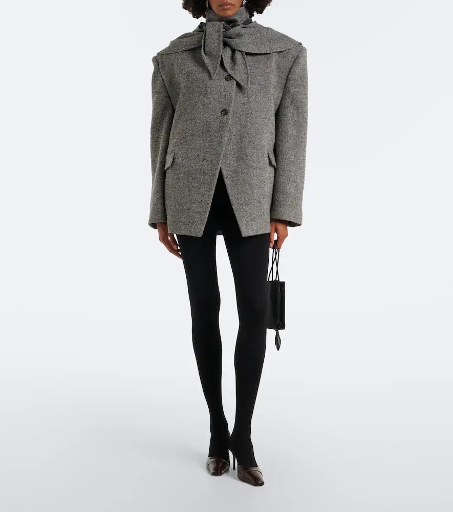 Magda Butrym Draped herringbone wool and cashmere blazer | Thumbnail 5 Magda Butrym Draped herringbone wool and cashmere blazer | Thumbnail 5