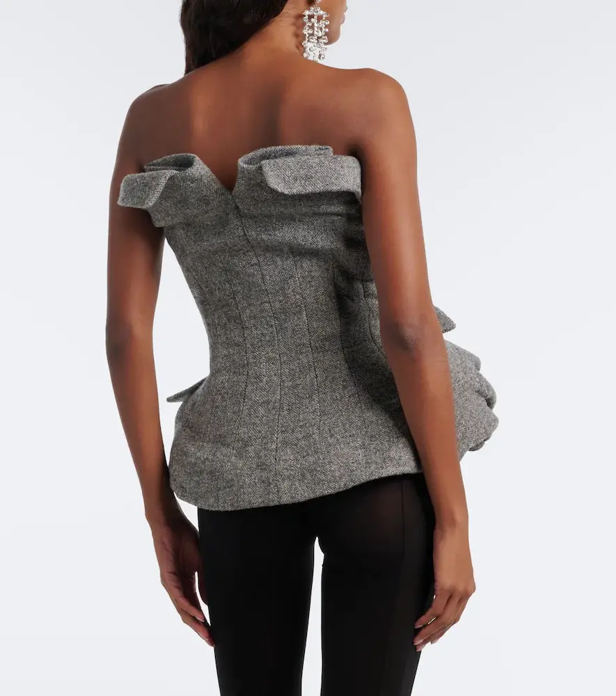 Magda Butrym Herringbone peplum wool and cashmere-blend top | Thumbnail 2 Magda Butrym Herringbone peplum wool and cashmere-blend top | Thumbnail 2