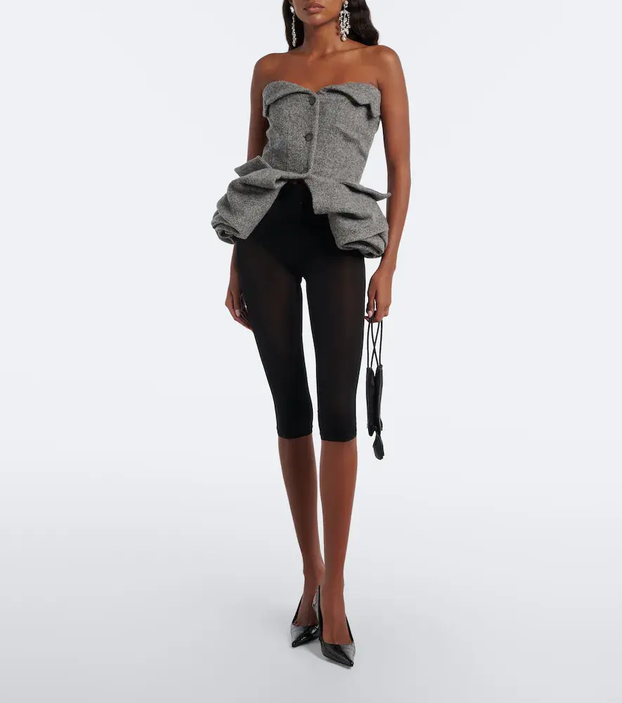 Magda Butrym Herringbone peplum wool and cashmere-blend top | Thumbnail 4 Magda Butrym Herringbone peplum wool and cashmere-blend top | Thumbnail 4