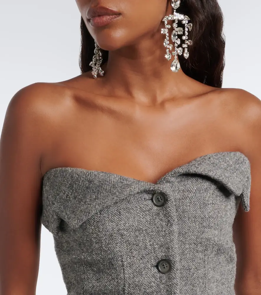 Magda Butrym Herringbone peplum wool and cashmere-blend top | Thumbnail 6 Magda Butrym Herringbone peplum wool and cashmere-blend top | Thumbnail 6