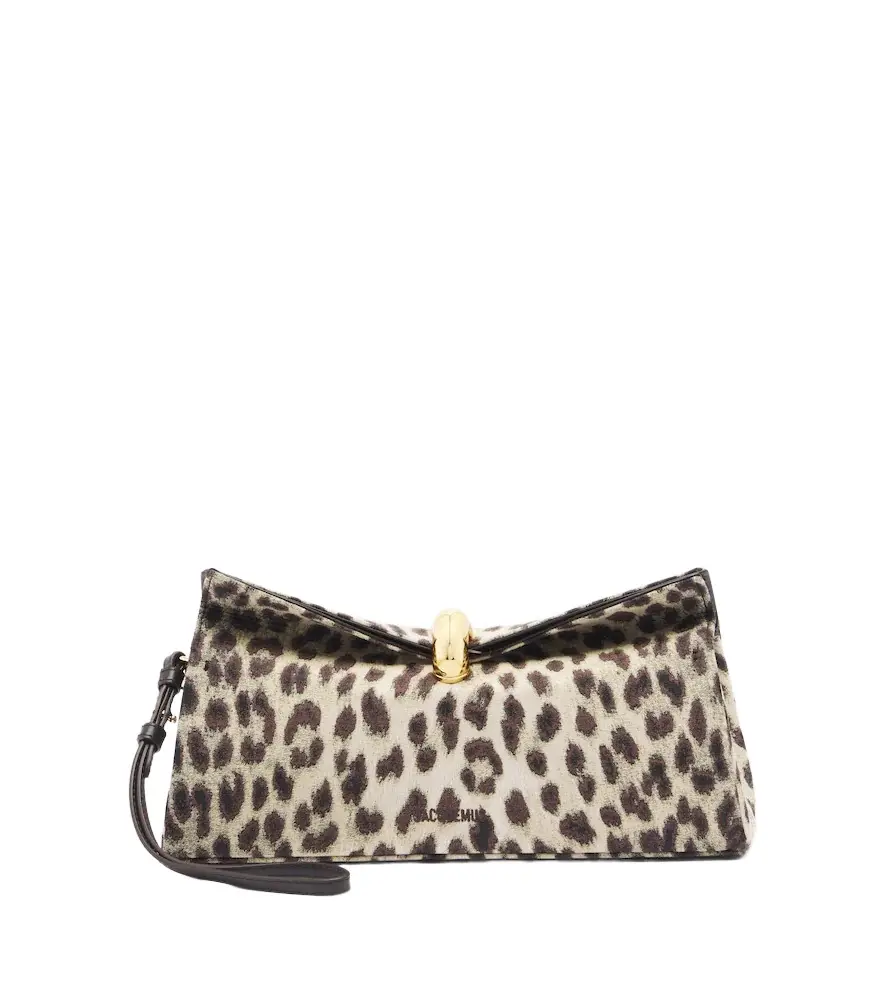 Valérie leopard-print canvas clutch Valérie leopard-print canvas clutch