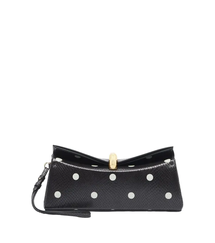 Jacquemus Valérie polka-dot leather clutch