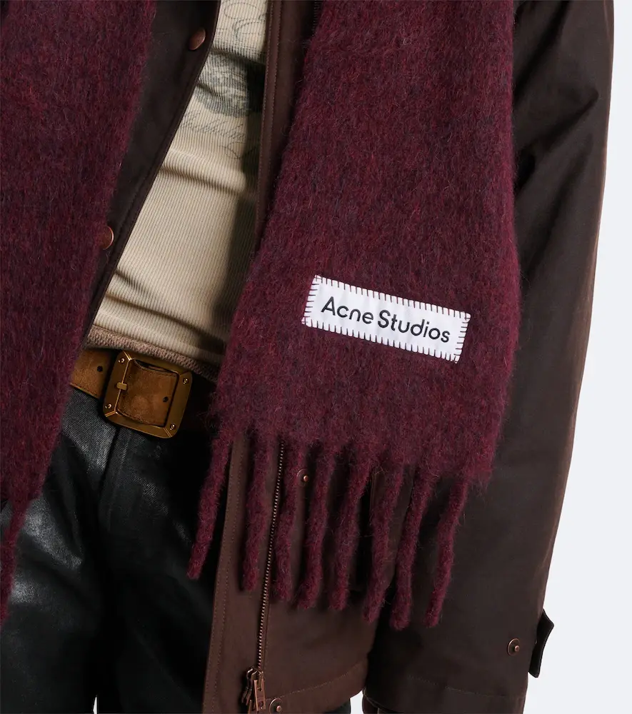Acne Studios Fringed alpaca, wool, and mohair-blend scarf | Thumbnail 4 Acne Studios Fringed alpaca, wool, and mohair-blend scarf | Thumbnail 4