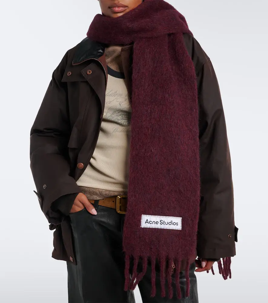 Acne Studios Fringed alpaca, wool, and mohair-blend scarf | Thumbnail 5 Acne Studios Fringed alpaca, wool, and mohair-blend scarf | Thumbnail 5