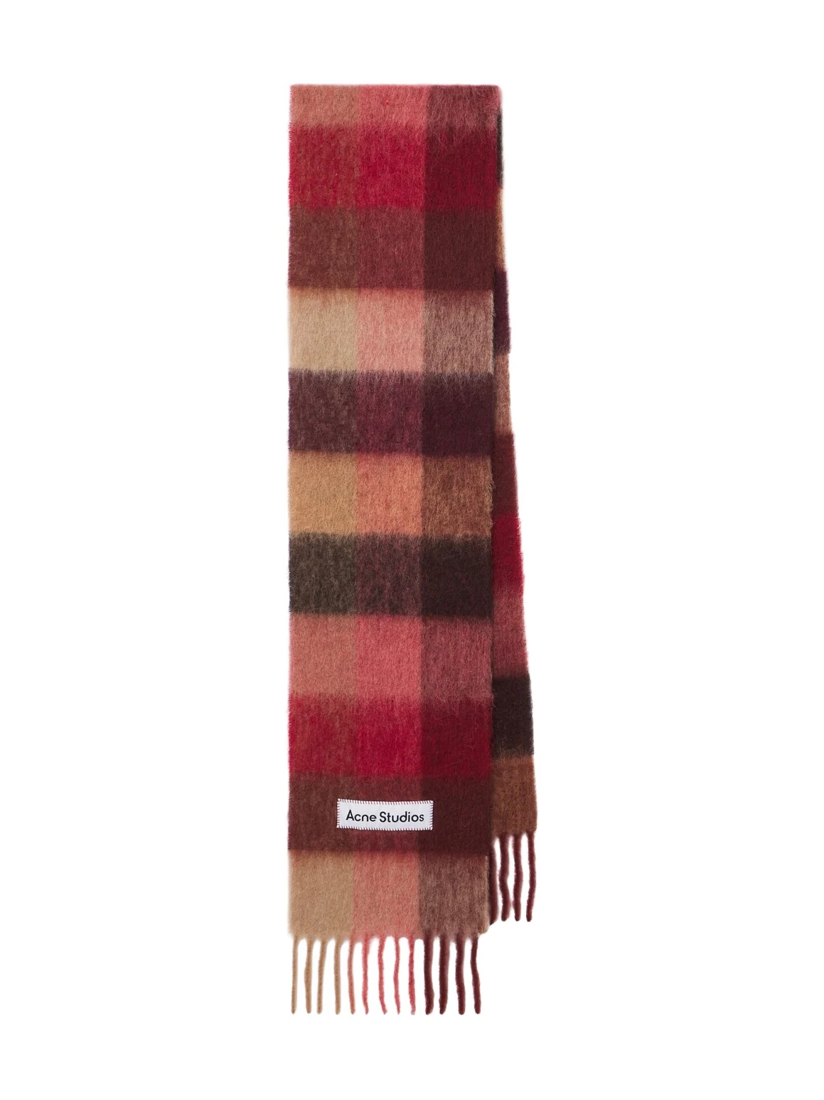Acne Studios Checked alpaca, wool, and mohair-blend scarf