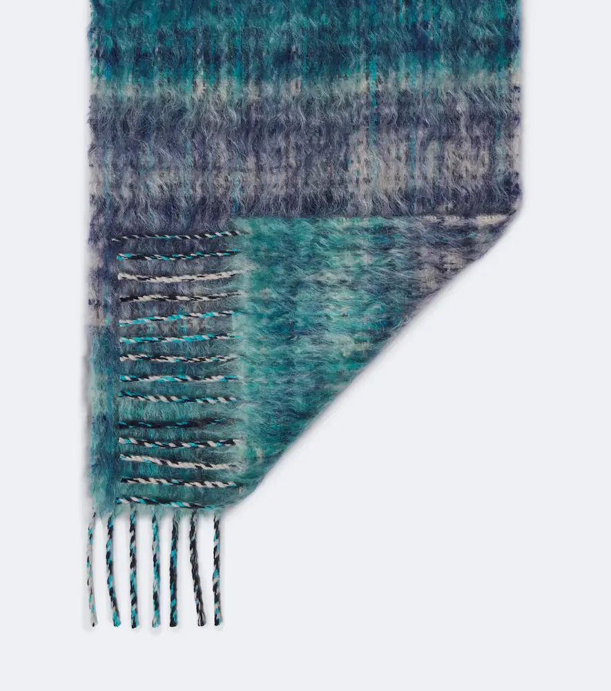 Acne Studios Fringed mohair and wool-blend scarf | Thumbnail 3