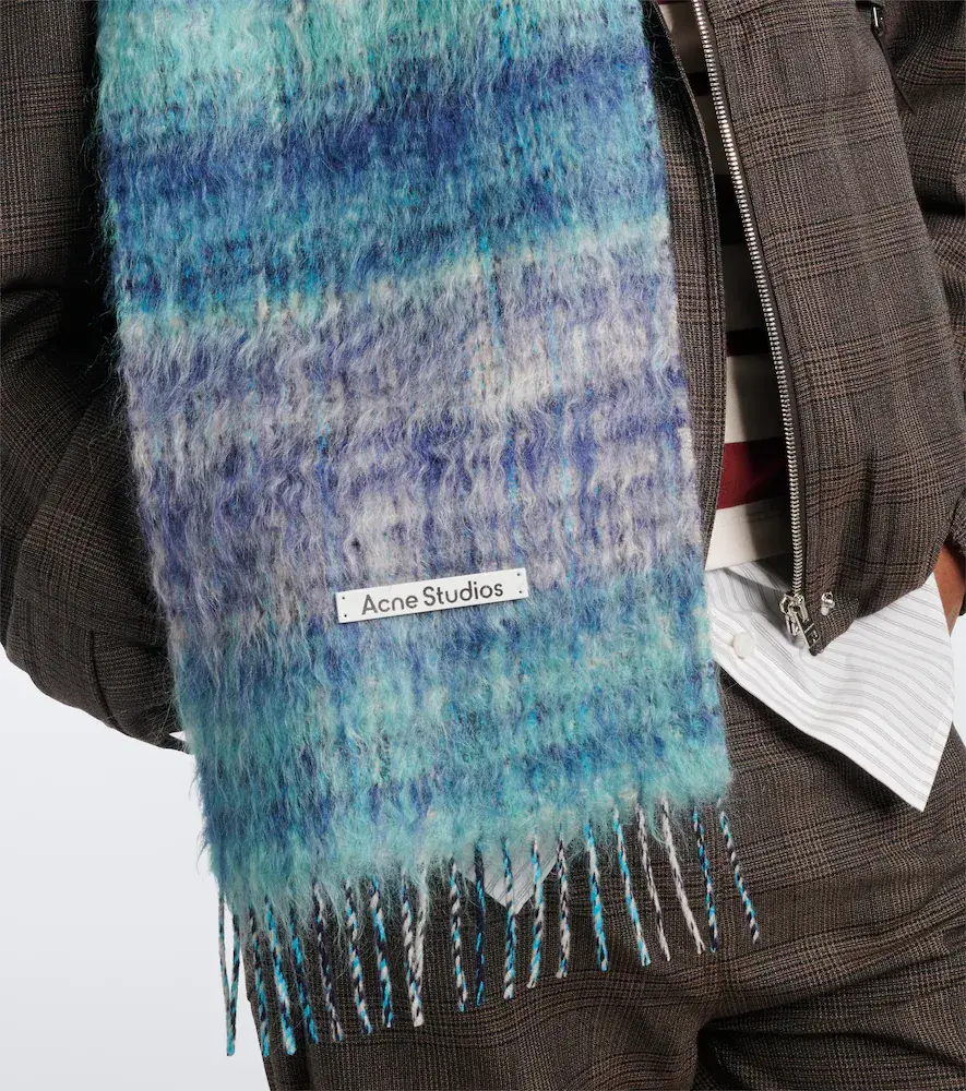 Acne Studios Fringed mohair and wool-blend scarf | Thumbnail 4