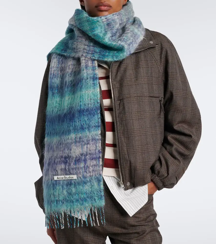 Acne Studios Fringed mohair and wool-blend scarf | Thumbnail 5