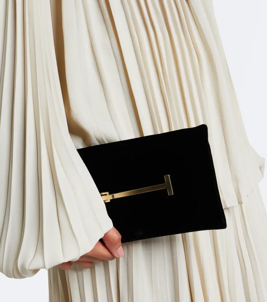 Tom Ford Arc Small velvet clutch | Thumbnail 3 Tom Ford Arc Small velvet clutch | Thumbnail 3