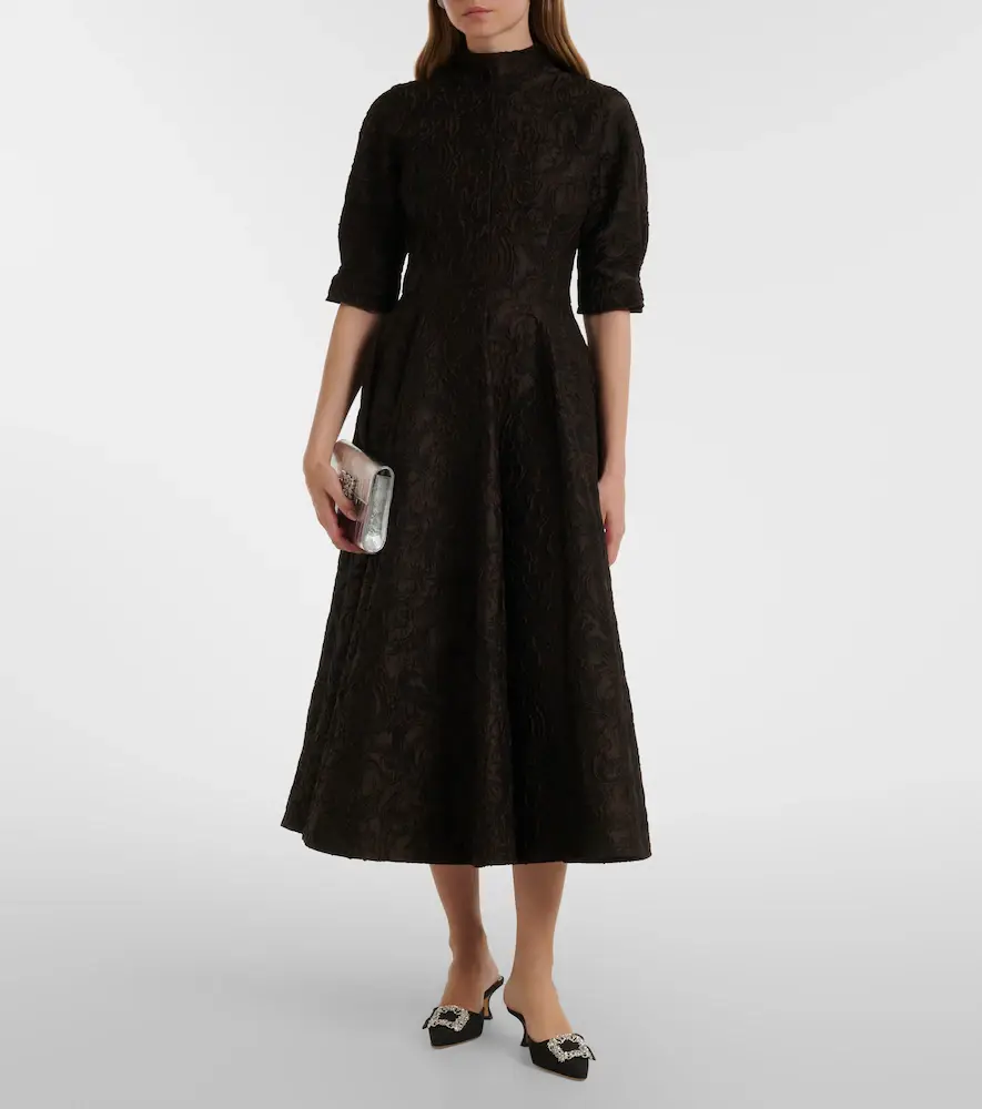 Emilia Wickstead Quinley cloqué midi dress | Thumbnail 4 Emilia Wickstead Quinley cloqué midi dress | Thumbnail 4