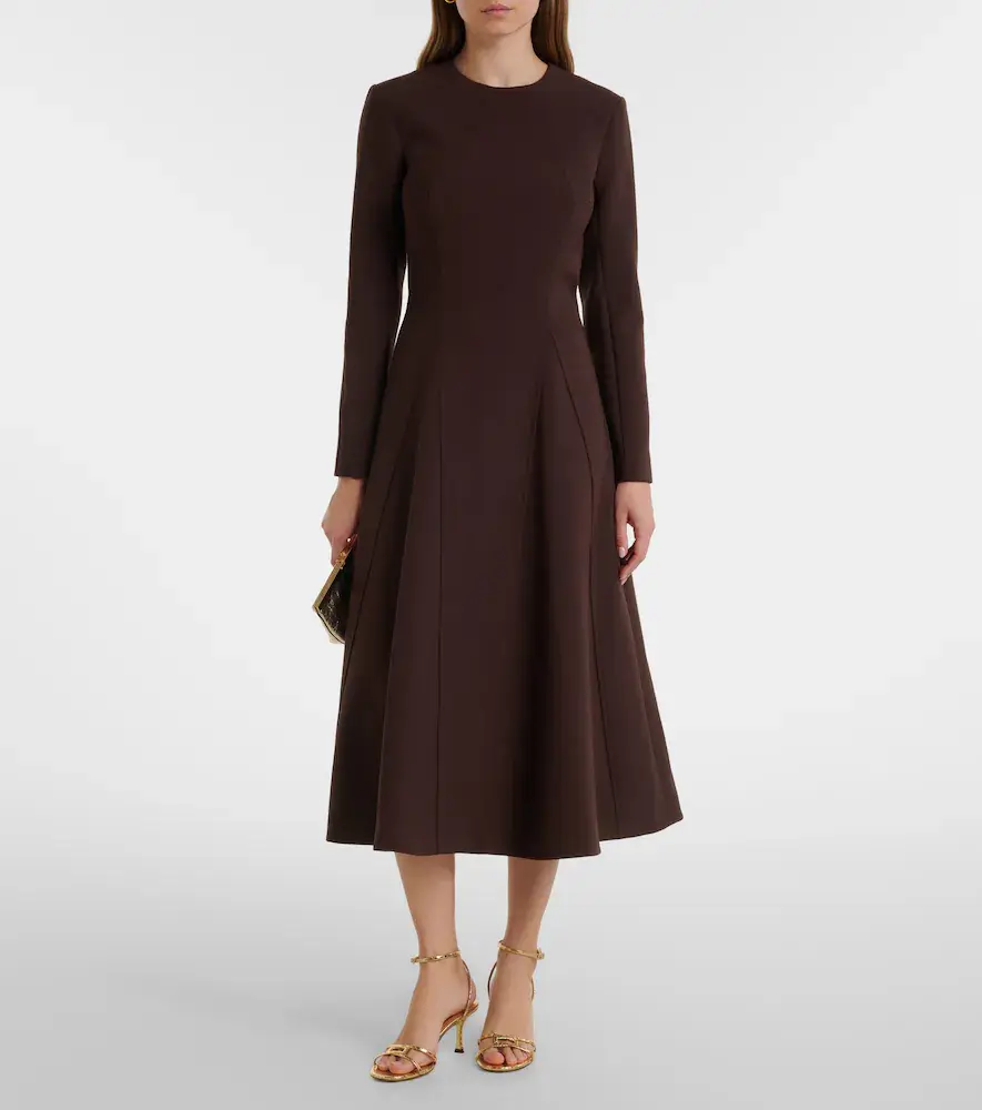 Emilia Wickstead Olivienne pleated crêpe midi dress | Thumbnail 5 Emilia Wickstead Olivienne pleated crêpe midi dress | Thumbnail 5