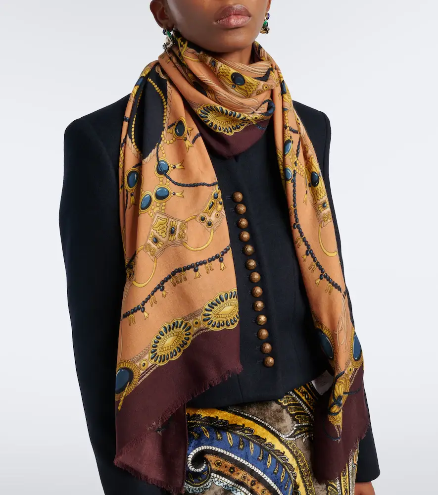 Etro Jacquard wool scarf | Thumbnail 4 Etro Jacquard wool scarf | Thumbnail 4