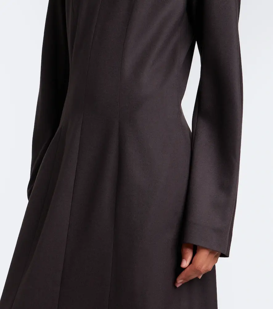 Stella McCartney Pleated wool flannel midi dress | Thumbnail 3 Stella McCartney Pleated wool flannel midi dress | Thumbnail 3