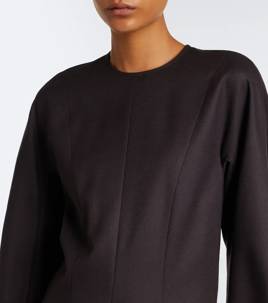 Stella McCartney Pleated wool flannel midi dress | Thumbnail 5 Stella McCartney Pleated wool flannel midi dress | Thumbnail 5