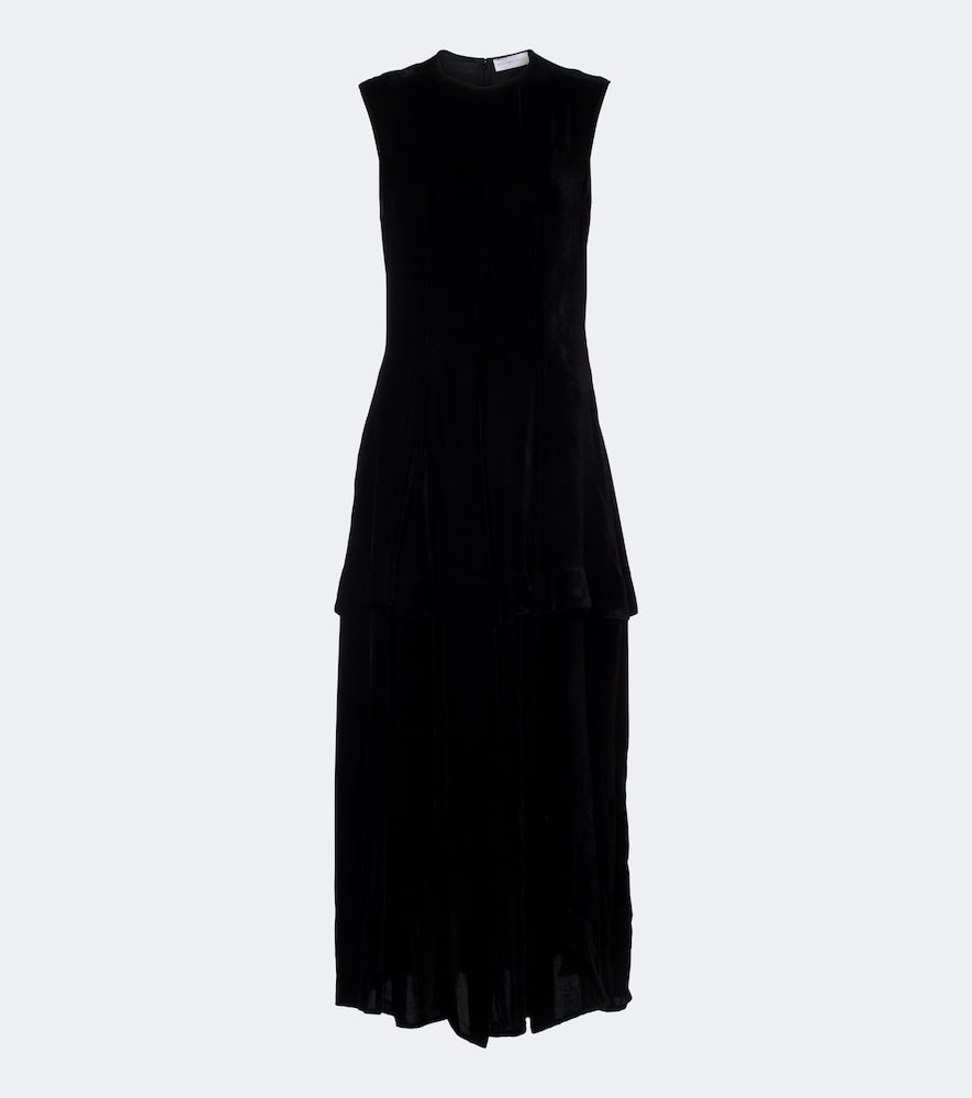 Stella McCartney Pleated velvet midi dress