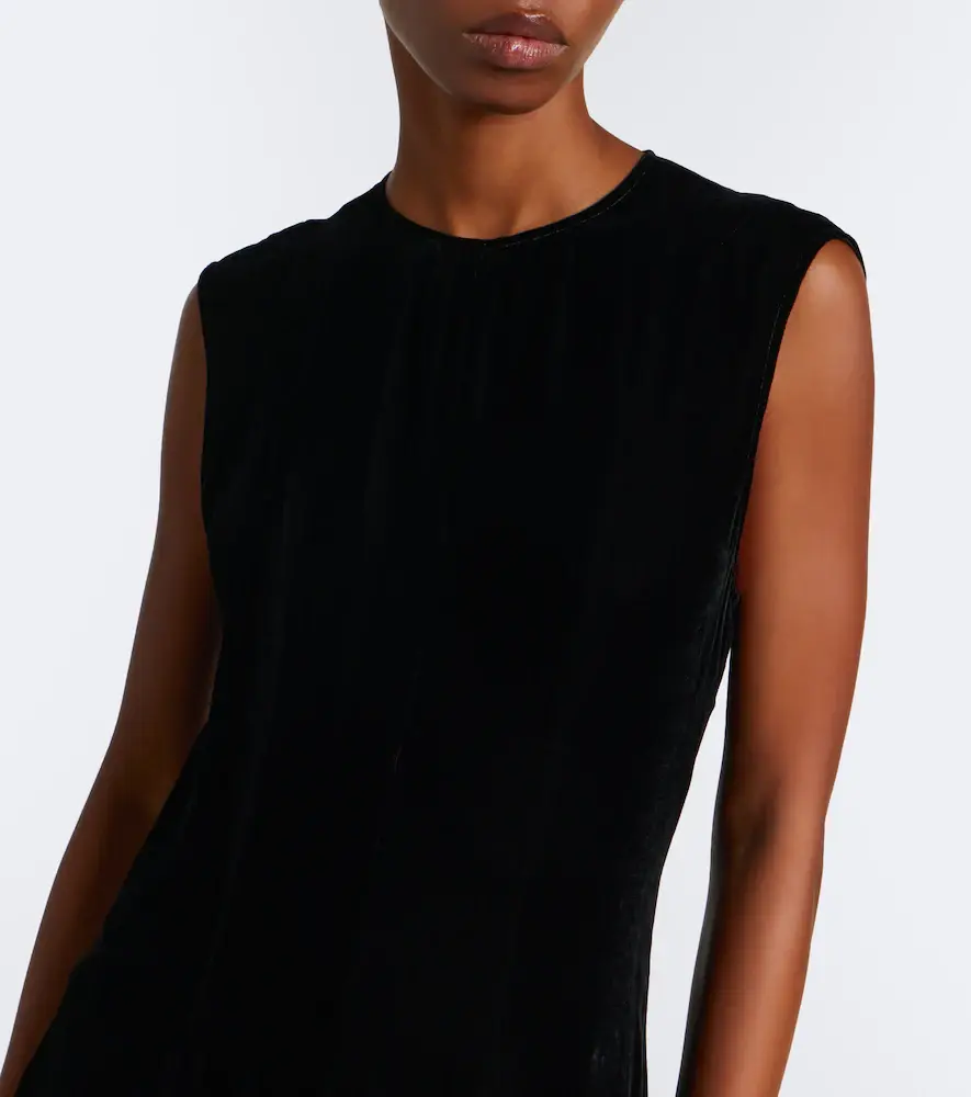 Stella McCartney Pleated velvet midi dress | Thumbnail 2 Stella McCartney Pleated velvet midi dress | Thumbnail 2