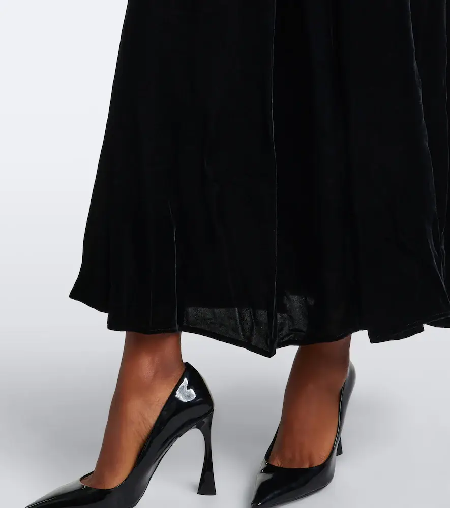 Stella McCartney Pleated velvet midi dress | Thumbnail 5 Stella McCartney Pleated velvet midi dress | Thumbnail 5
