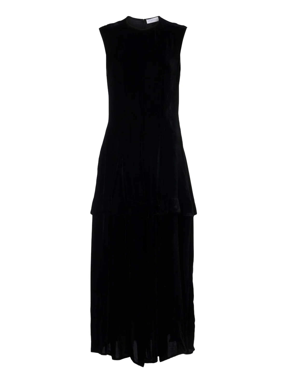 Pleated velvet midi dress