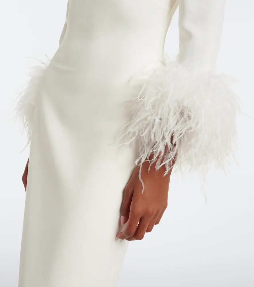 Elie Saab Feather-trimmed cady gown | Thumbnail 3 Elie Saab Feather-trimmed cady gown | Thumbnail 3