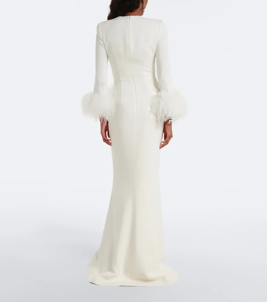 Elie Saab Feather-trimmed cady gown | Thumbnail 5 Elie Saab Feather-trimmed cady gown | Thumbnail 5