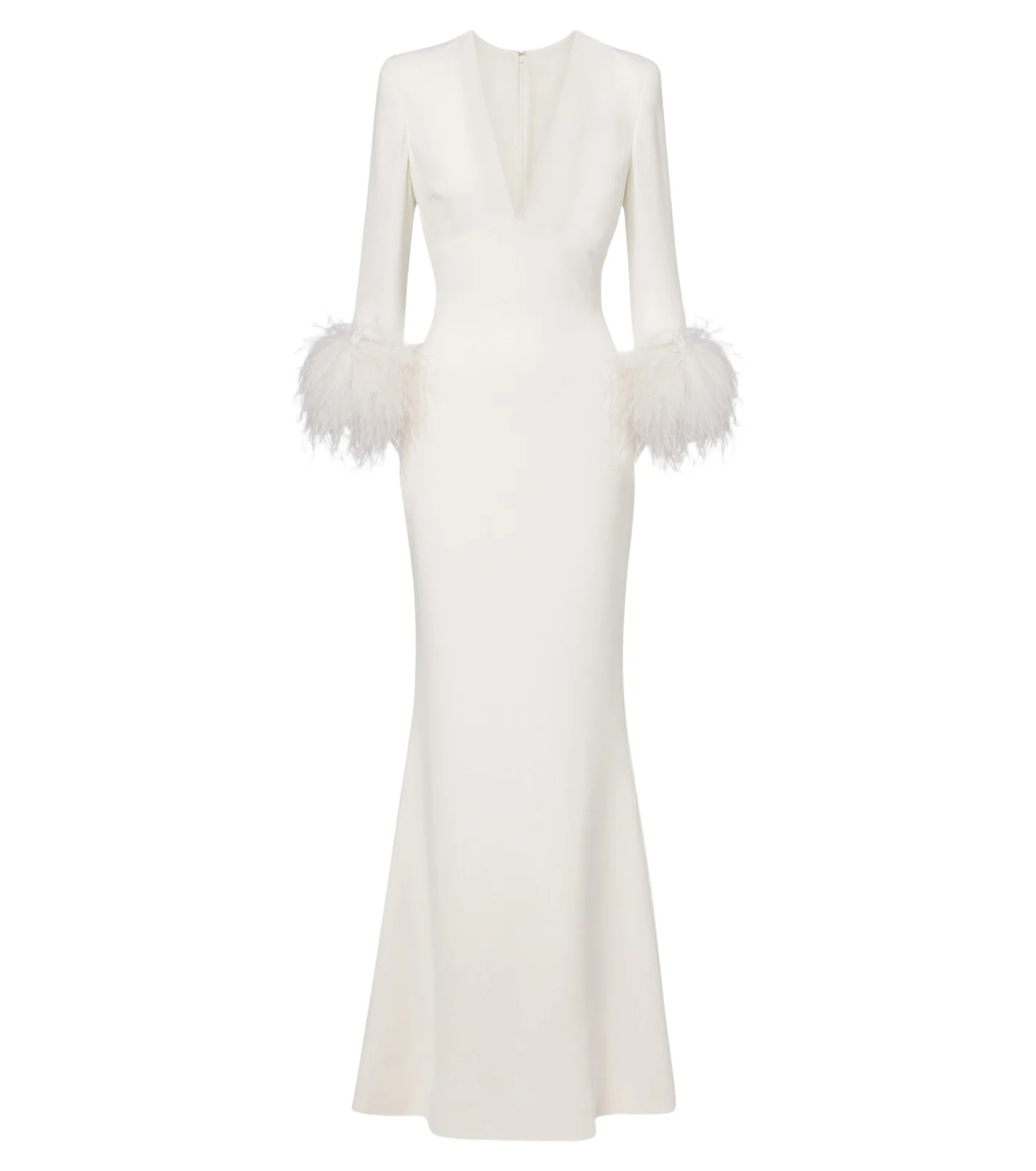 Feather-trimmed cady gown Feather-trimmed cady gown