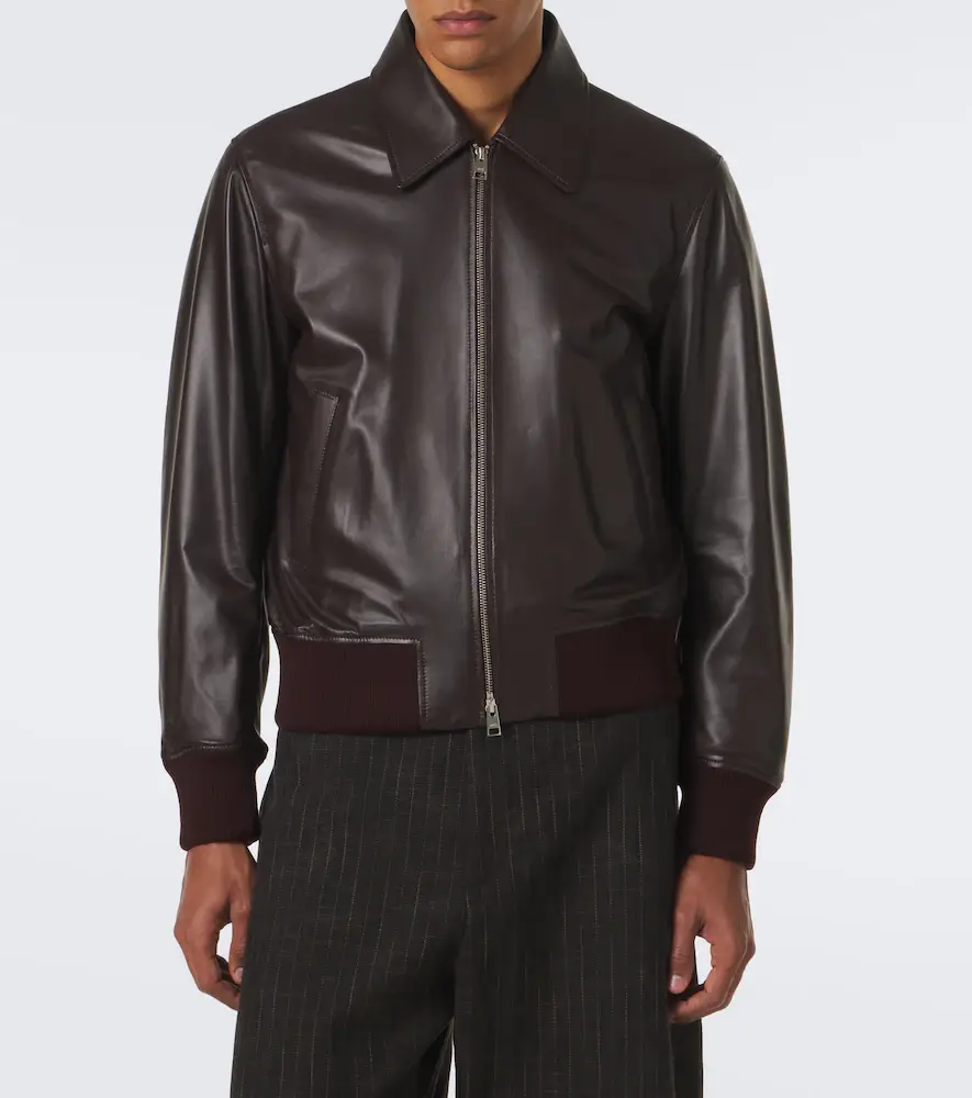 AMI PARIS Leather blouson jacket | Thumbnail 3