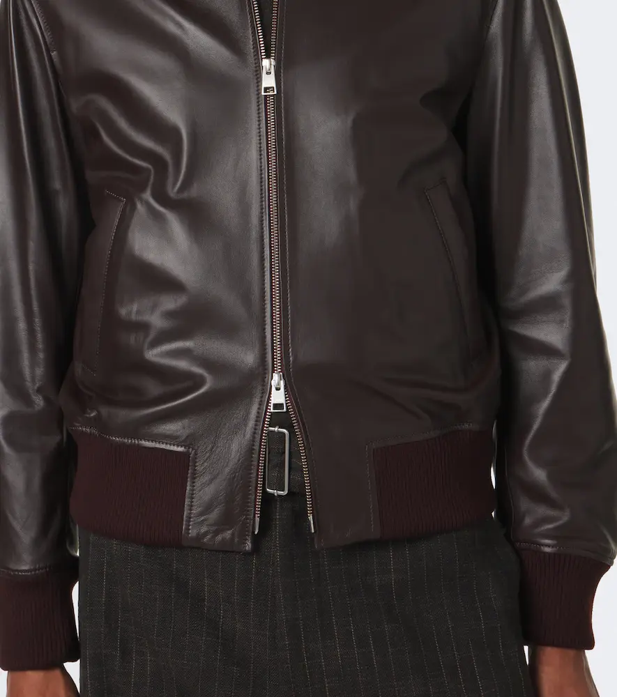 AMI PARIS Leather blouson jacket | Thumbnail 4