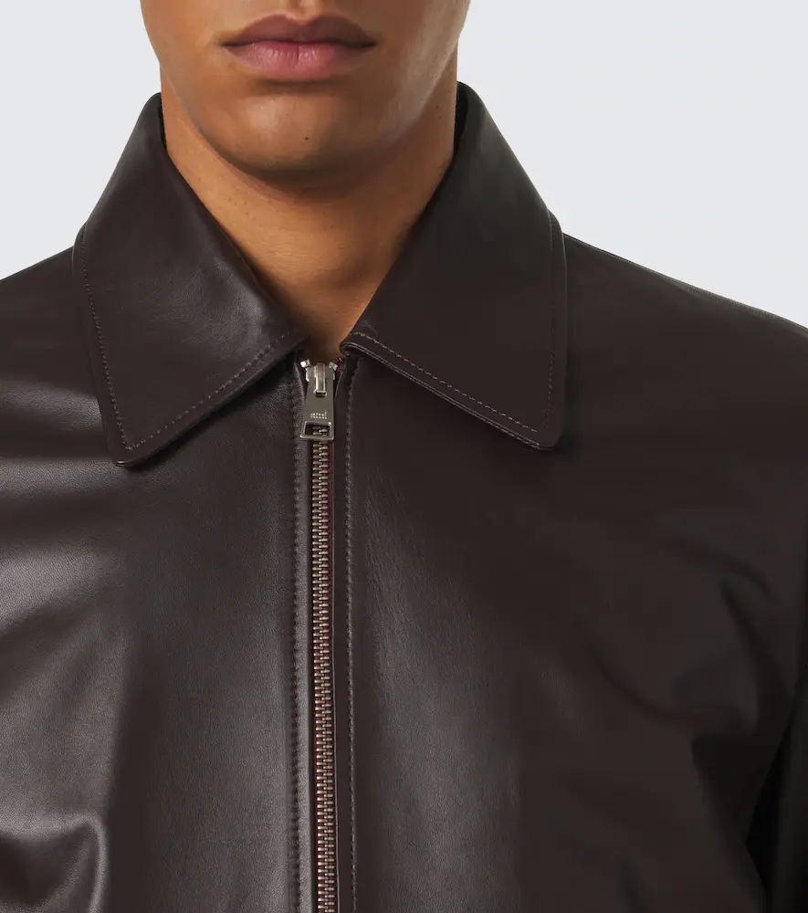 AMI PARIS Leather blouson jacket | Thumbnail 5