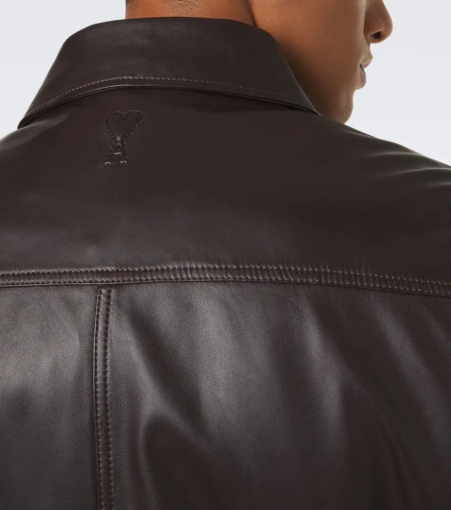 AMI PARIS Leather blouson jacket | Thumbnail 6