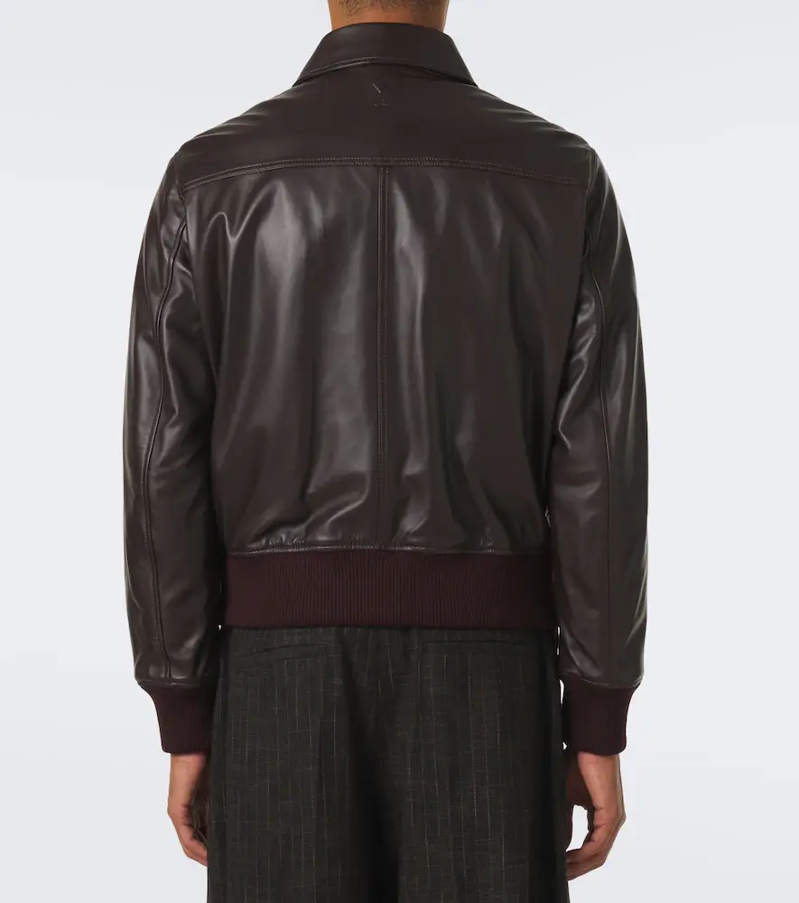 AMI PARIS Leather blouson jacket | Thumbnail 7