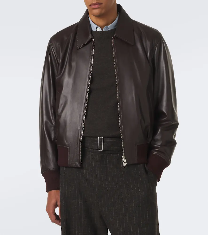 AMI PARIS Leather blouson jacket | Thumbnail 8
