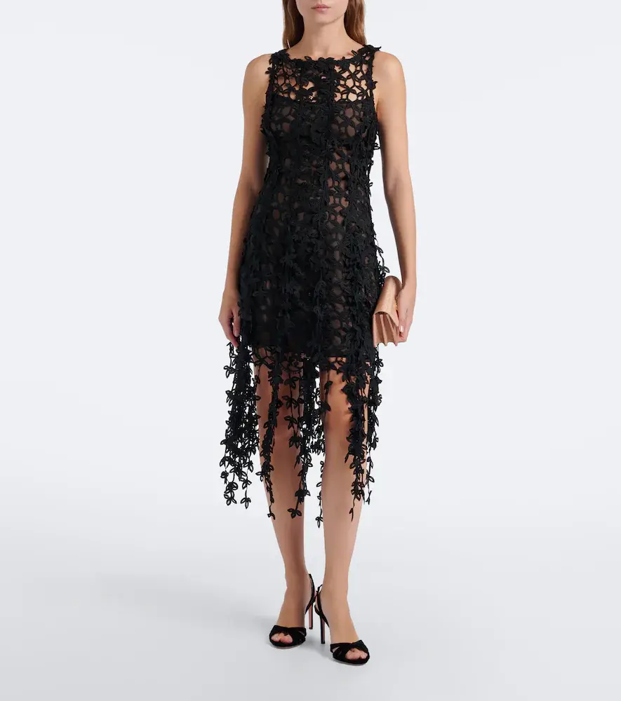Oscar de la Renta Semi-sheer guipure lace midi dress | Thumbnail 3