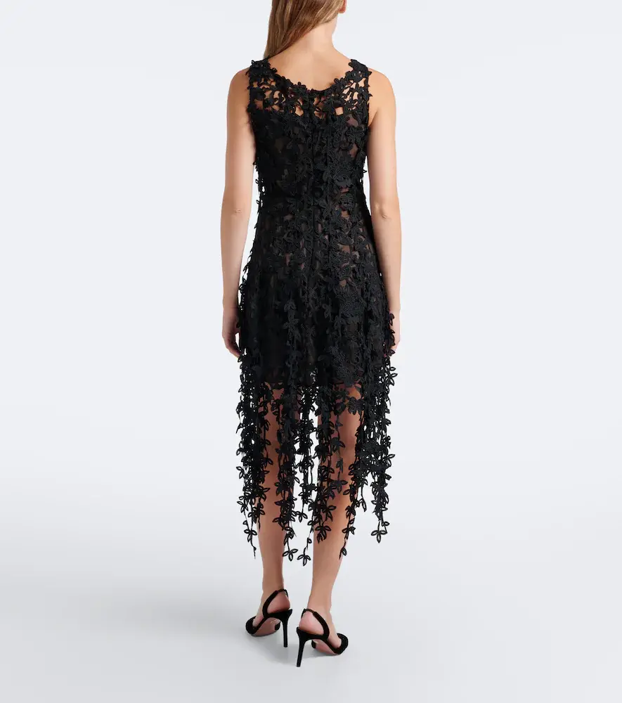 Oscar de la Renta Semi-sheer guipure lace midi dress | Thumbnail 4