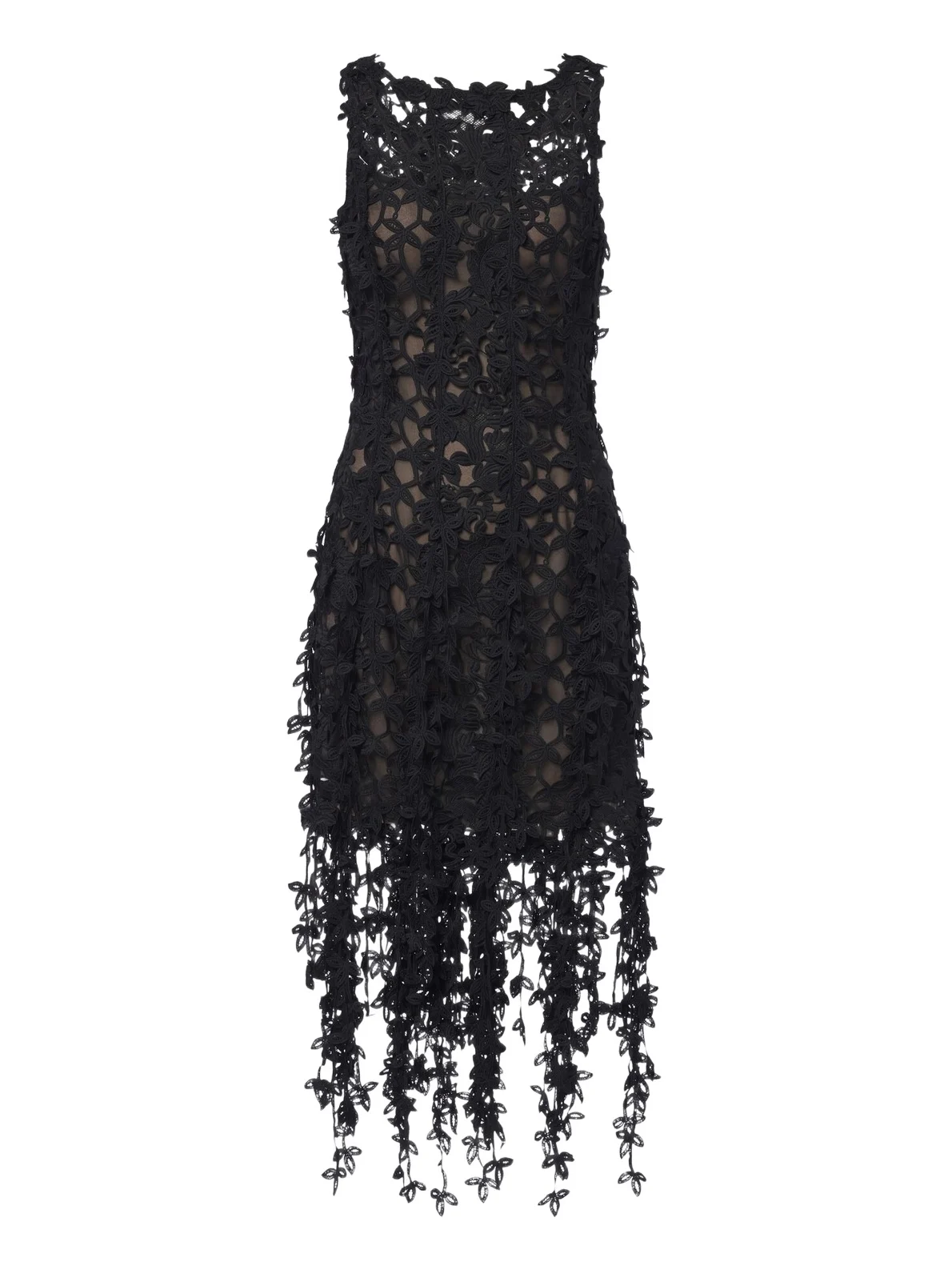 Semi-sheer guipure lace midi dress Semi-sheer guipure lace midi dress