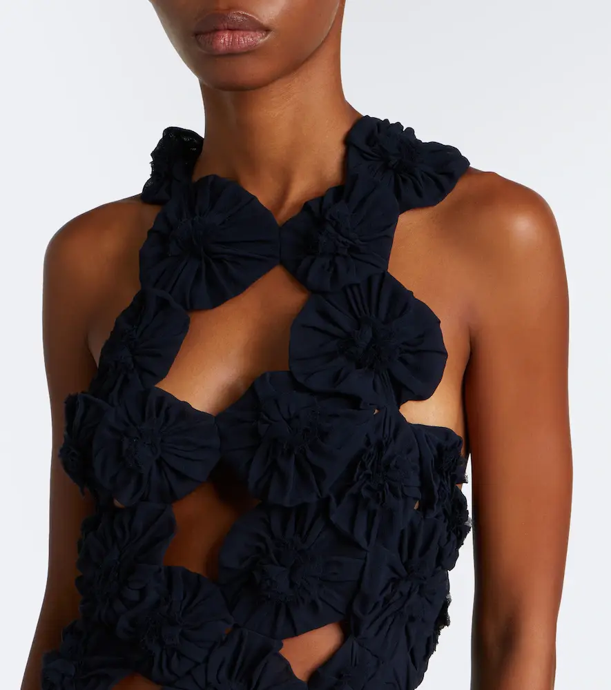 Victoria Beckham Cutout floral-appliqué silk gown | Thumbnail 2 Victoria Beckham Cutout floral-appliqué silk gown | Thumbnail 2