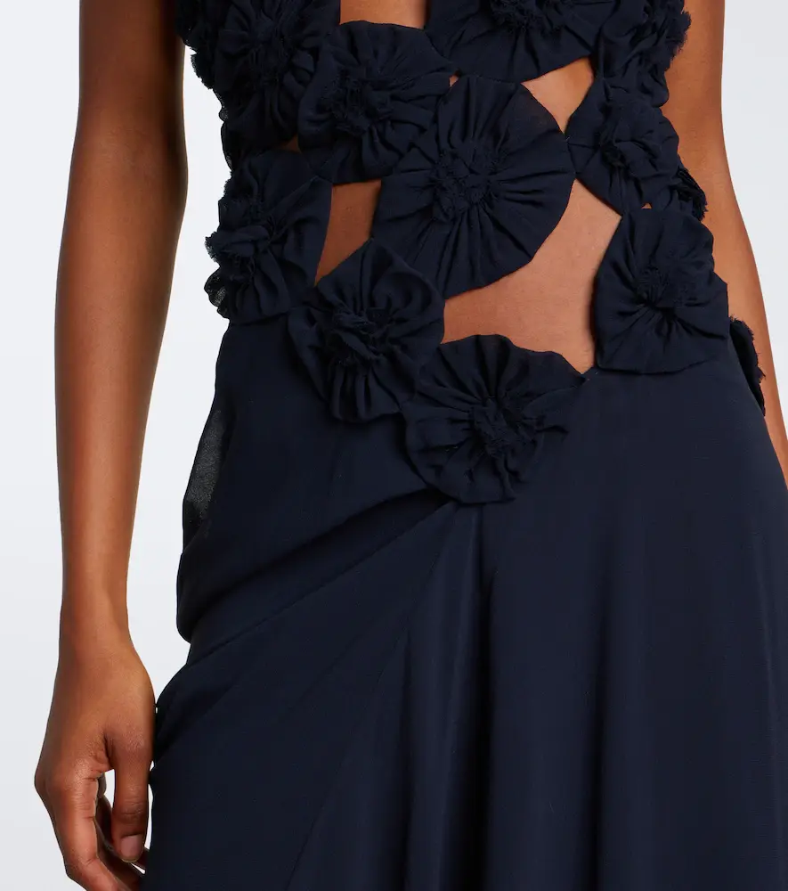 Victoria Beckham Cutout floral-appliqué silk gown | Thumbnail 5 Victoria Beckham Cutout floral-appliqué silk gown | Thumbnail 5