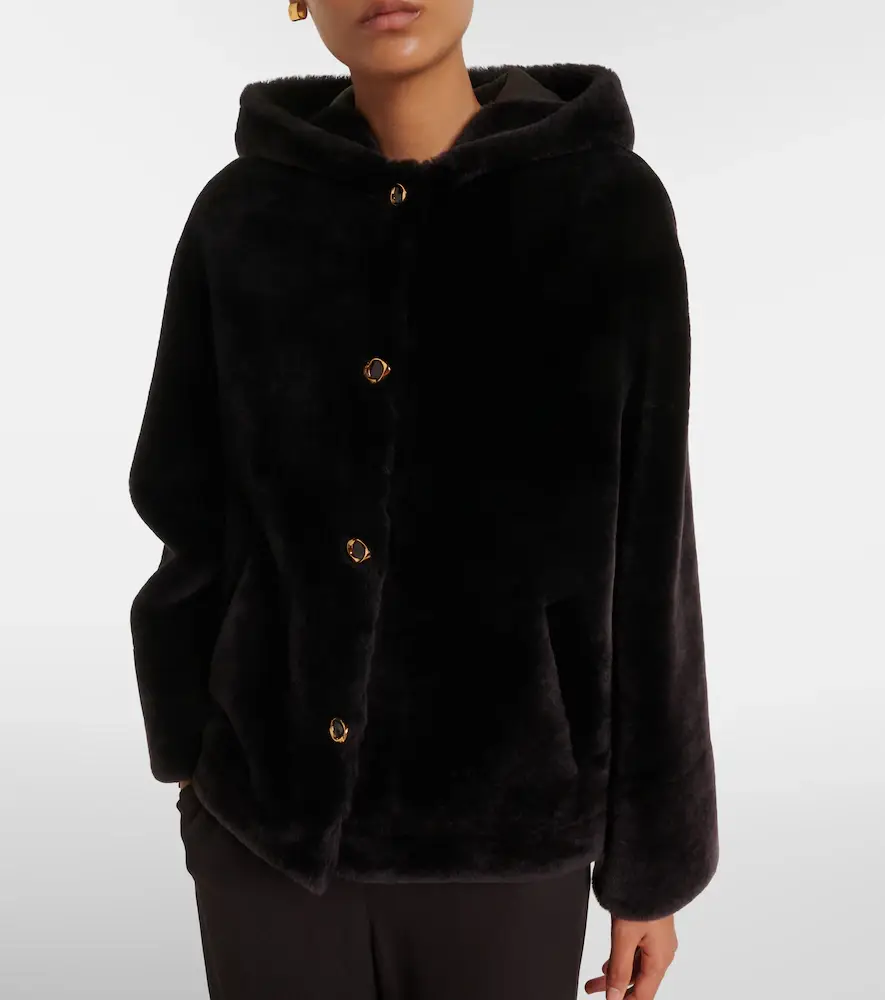 AGNONA Hooded shearling jacket | Thumbnail 2