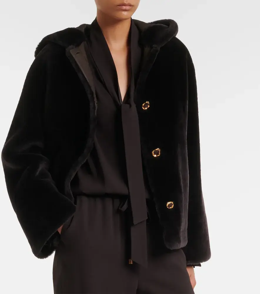 AGNONA Hooded shearling jacket | Thumbnail 6