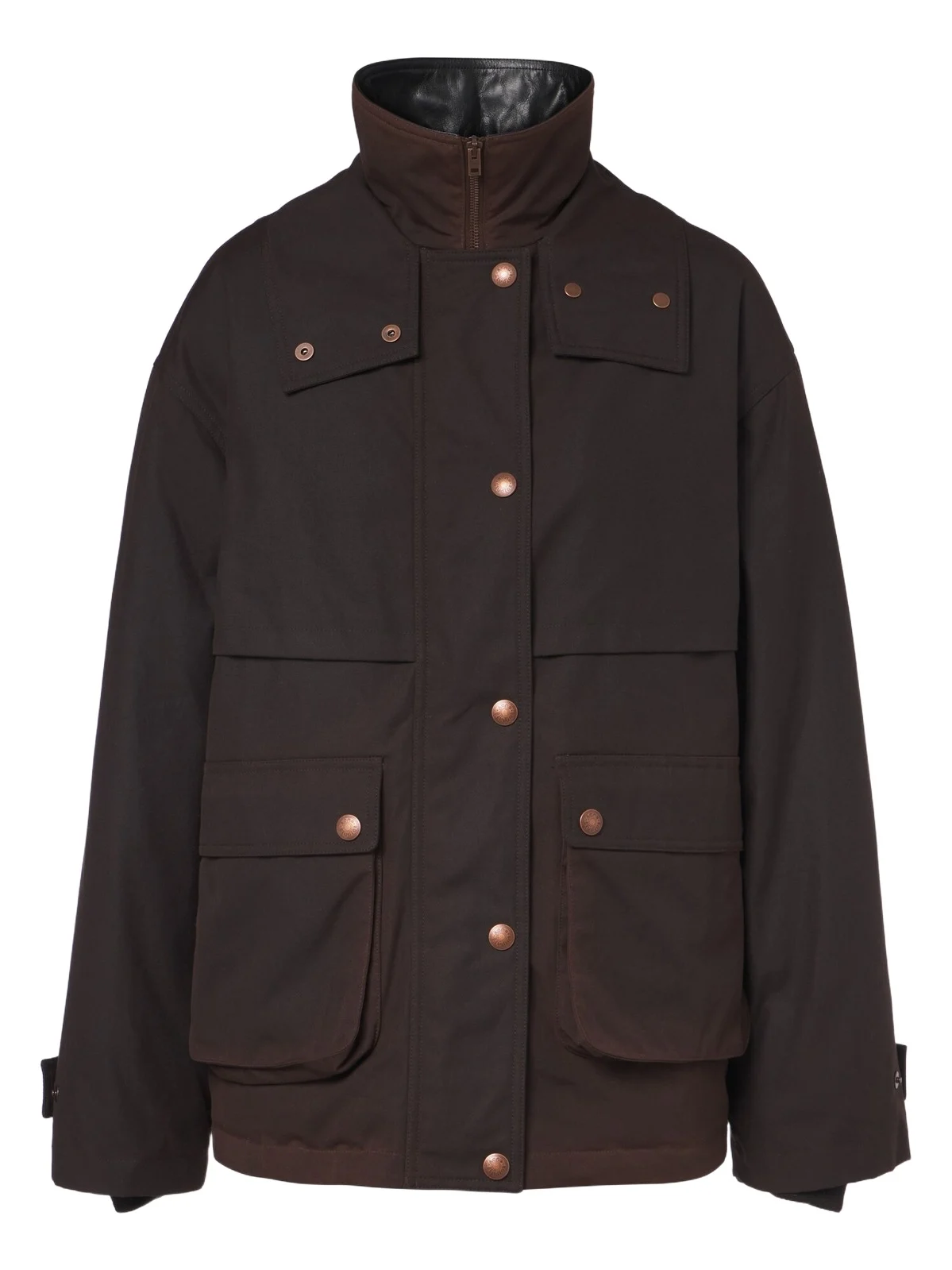 Oversized cotton canvas down jacket