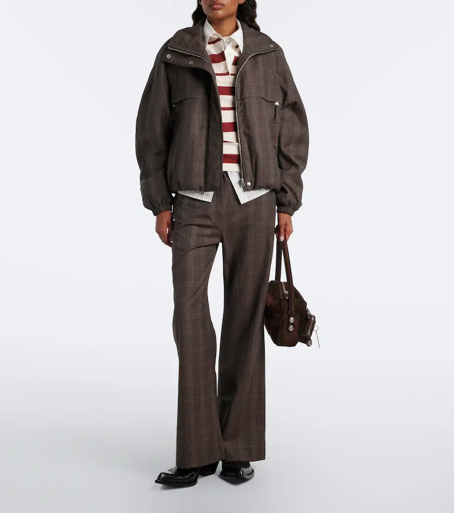 Acne Studios Prince of Wales check wool-blend jacket | Thumbnail 4 Acne Studios Prince of Wales check wool-blend jacket | Thumbnail 4