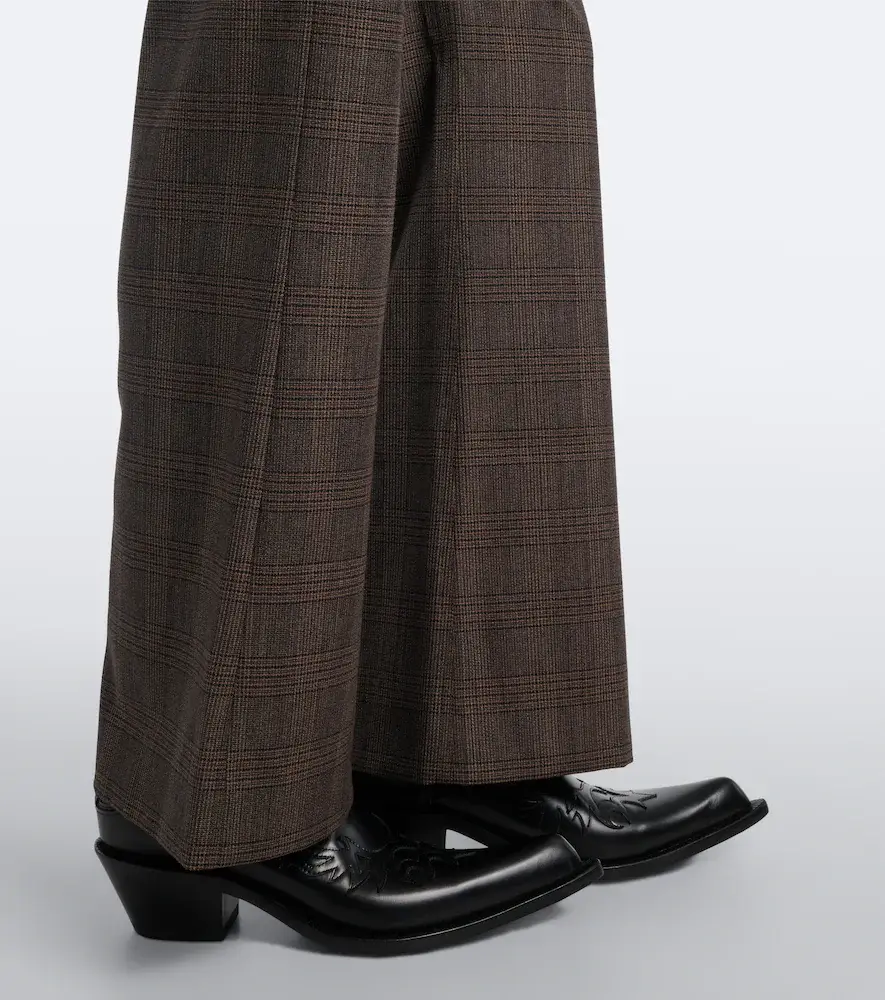 Acne Studios Checked wool-blend wide-leg pants | Thumbnail 2 Acne Studios Checked wool-blend wide-leg pants | Thumbnail 2