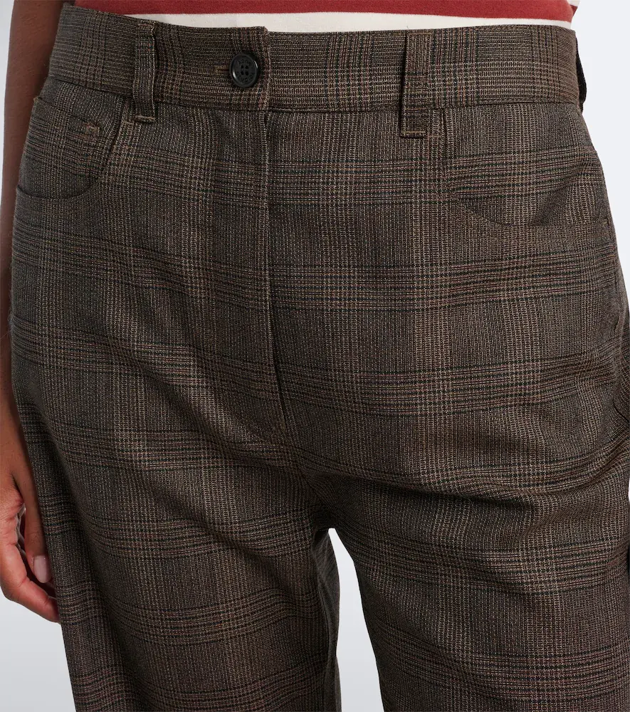 Acne Studios Checked wool-blend wide-leg pants | Thumbnail 6 Acne Studios Checked wool-blend wide-leg pants | Thumbnail 6