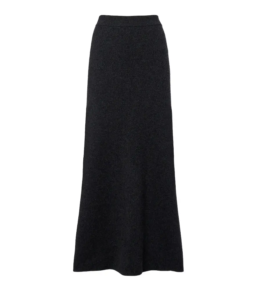 Cashmere midi skirt