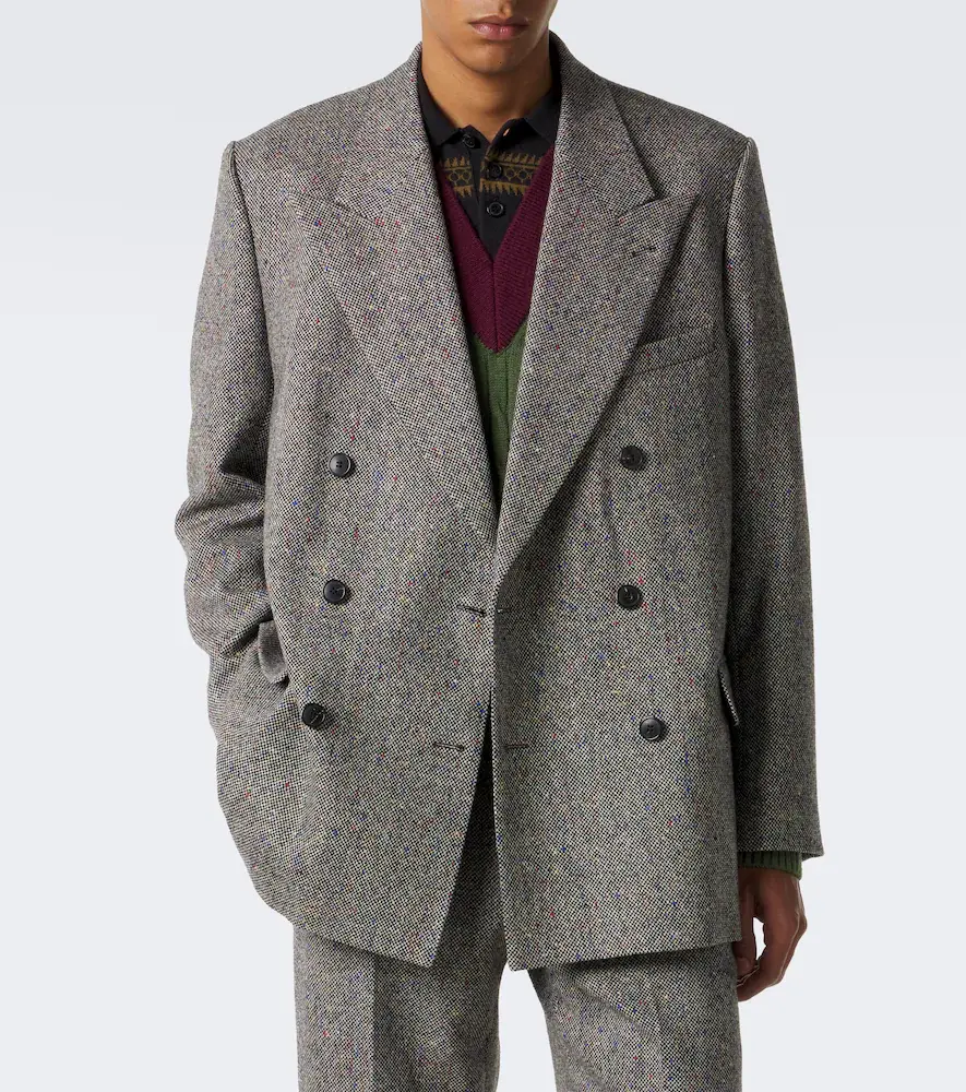 Dries Van Noten Checked double-breasted wool blazer | Thumbnail 6 Dries Van Noten Checked double-breasted wool blazer | Thumbnail 6