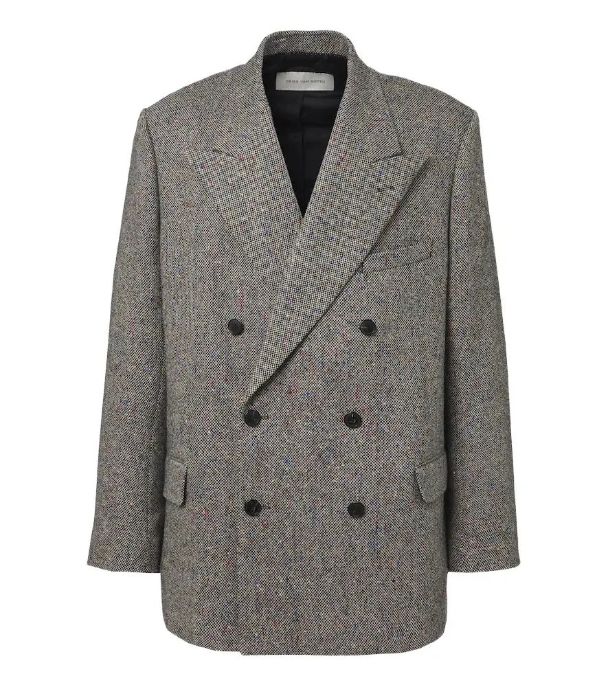 Dries Van Noten Checked double-breasted wool blazer