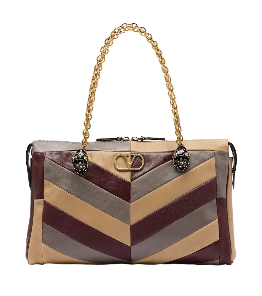 Panthea Medium chevron leather shoulder bag Panthea Medium chevron leather shoulder bag