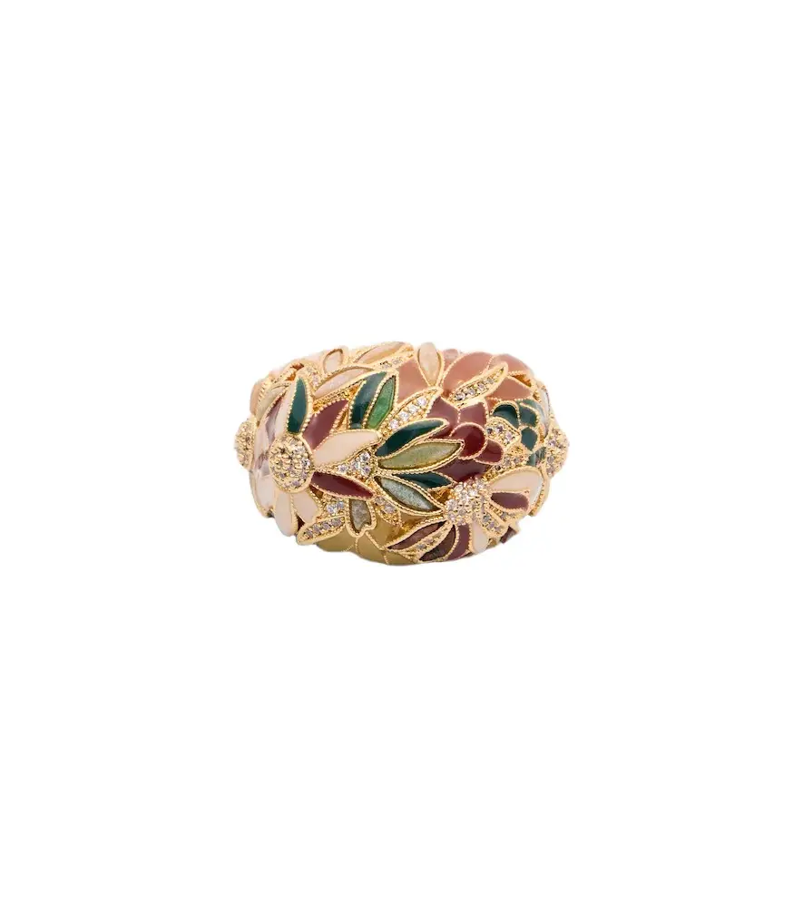 Botanica embellished 16kt gold-plated ring Botanica embellished 16kt gold-plated ring