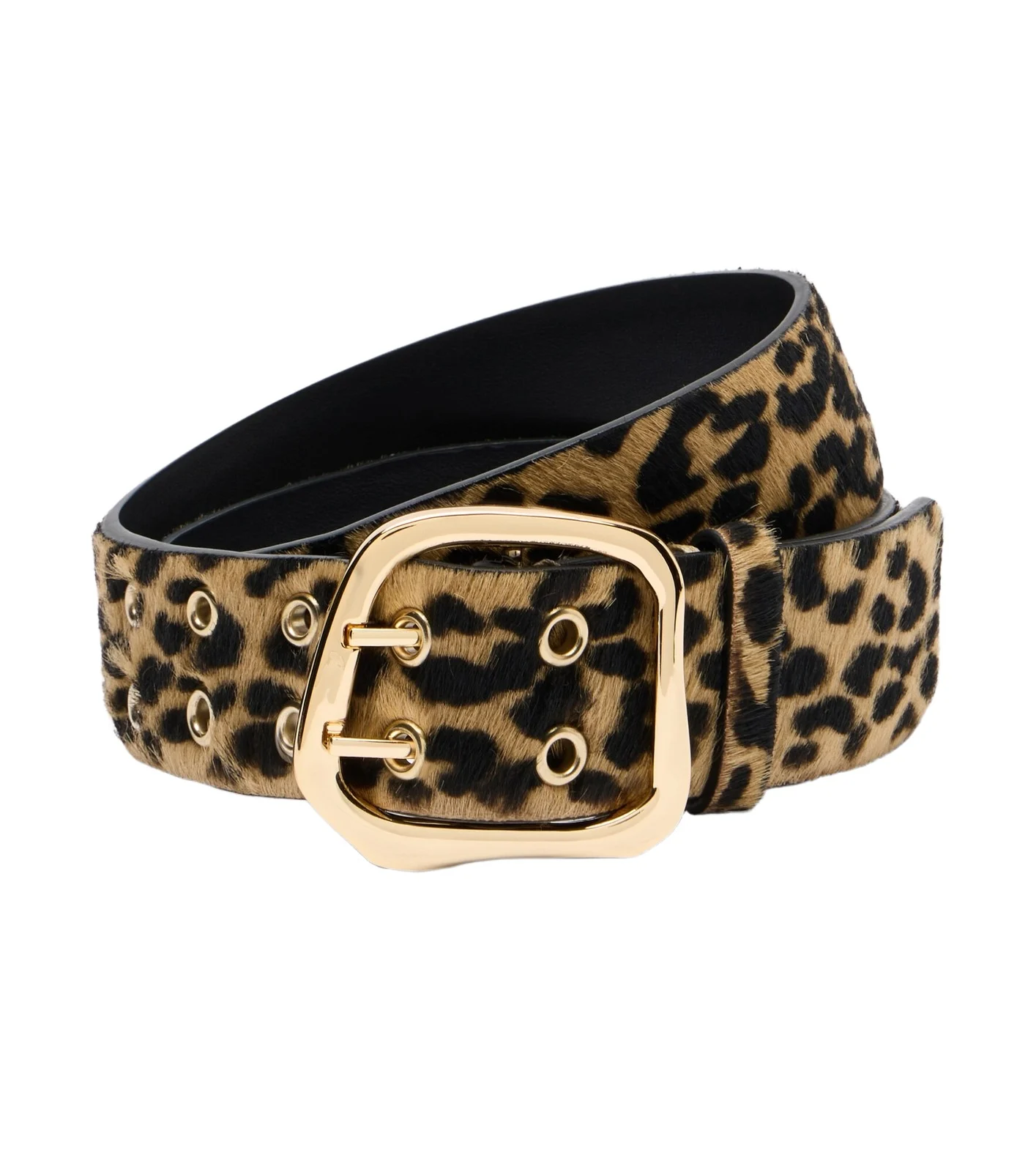 AMANU Wandile leopard-print calf hair belt