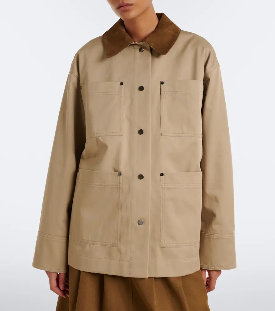 Joseph Athos suede-trimmed cotton jacket | Thumbnail 3 Joseph Athos suede-trimmed cotton jacket | Thumbnail 3